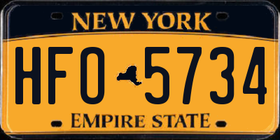 NY license plate HFO5734