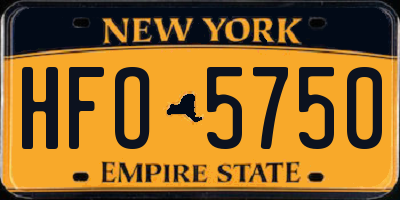 NY license plate HFO5750