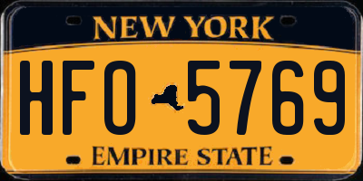 NY license plate HFO5769