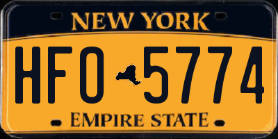 NY license plate HFO5774