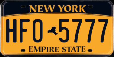 NY license plate HFO5777