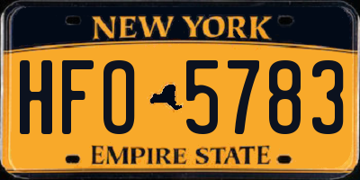 NY license plate HFO5783