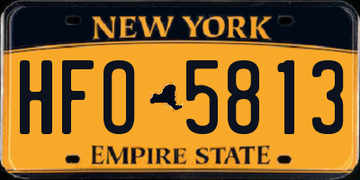 NY license plate HFO5813