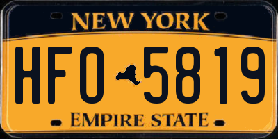 NY license plate HFO5819