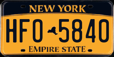 NY license plate HFO5840