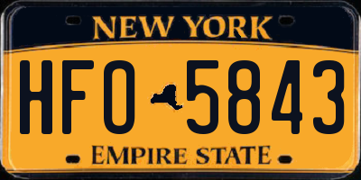NY license plate HFO5843