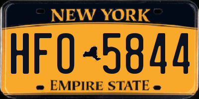 NY license plate HFO5844