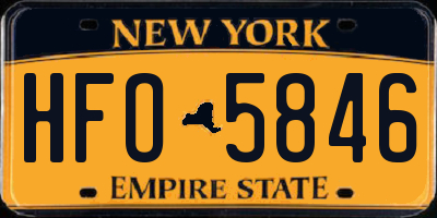 NY license plate HFO5846