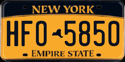 NY license plate HFO5850
