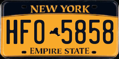 NY license plate HFO5858