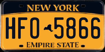 NY license plate HFO5866