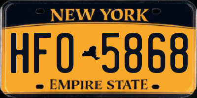NY license plate HFO5868