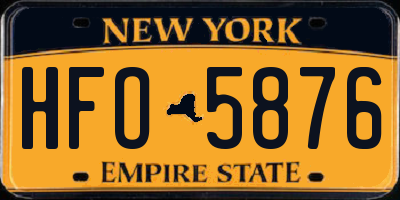 NY license plate HFO5876