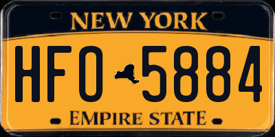 NY license plate HFO5884