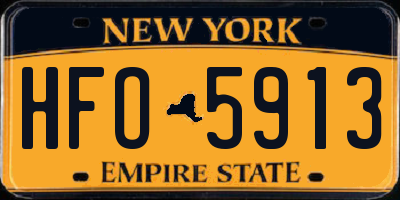 NY license plate HFO5913