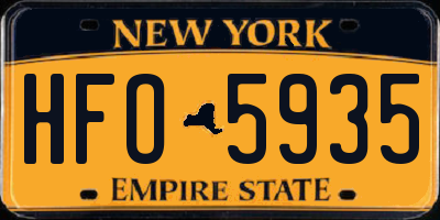 NY license plate HFO5935