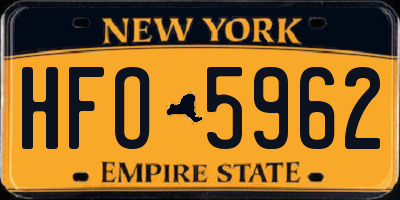 NY license plate HFO5962