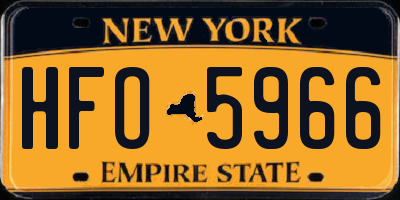 NY license plate HFO5966