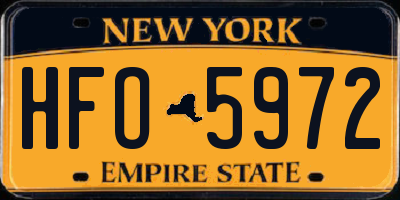 NY license plate HFO5972