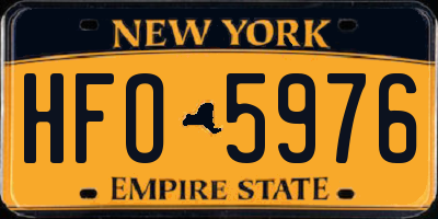 NY license plate HFO5976