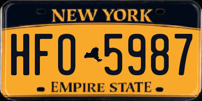 NY license plate HFO5987