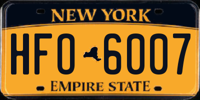 NY license plate HFO6007