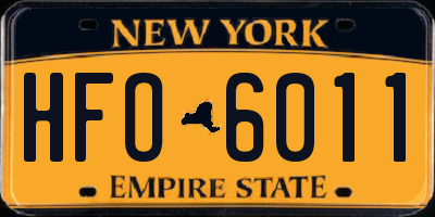 NY license plate HFO6011