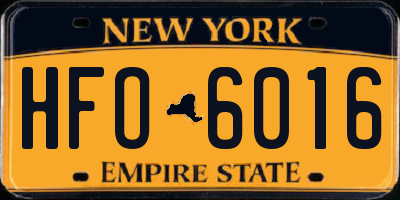 NY license plate HFO6016