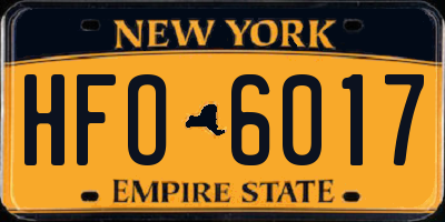 NY license plate HFO6017