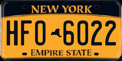 NY license plate HFO6022