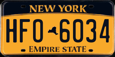 NY license plate HFO6034