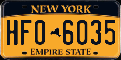 NY license plate HFO6035