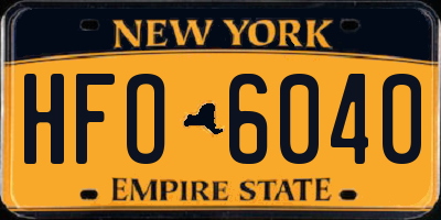 NY license plate HFO6040