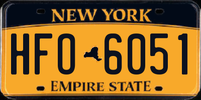 NY license plate HFO6051