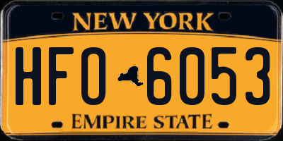 NY license plate HFO6053