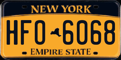 NY license plate HFO6068