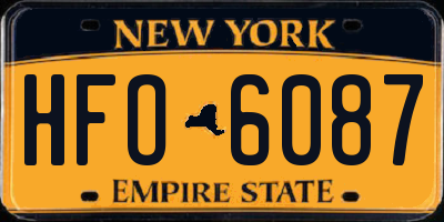 NY license plate HFO6087