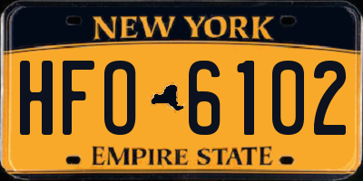 NY license plate HFO6102