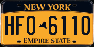 NY license plate HFO6110