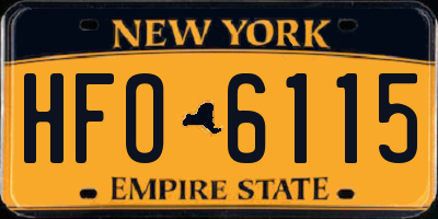 NY license plate HFO6115