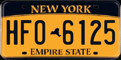 NY license plate HFO6125