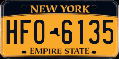 NY license plate HFO6135