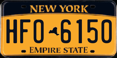 NY license plate HFO6150