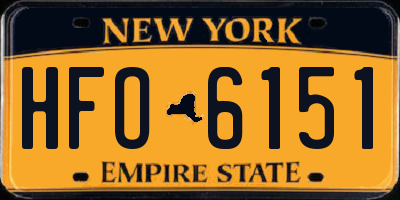 NY license plate HFO6151