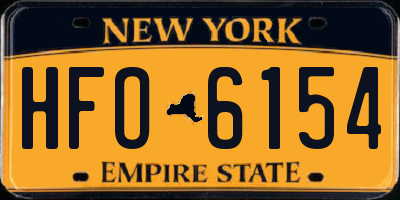 NY license plate HFO6154
