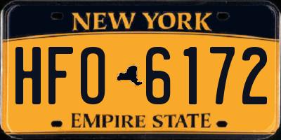 NY license plate HFO6172