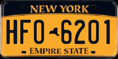 NY license plate HFO6201