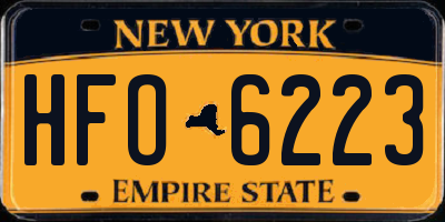 NY license plate HFO6223