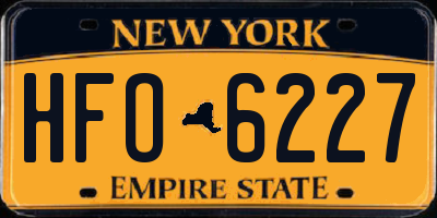 NY license plate HFO6227