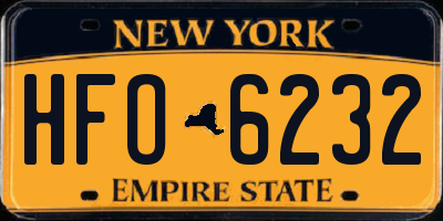 NY license plate HFO6232